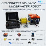 ThorRobotics NEW ROV Underwater Drone Camera Dragonfish 200H With Manipulator Arm